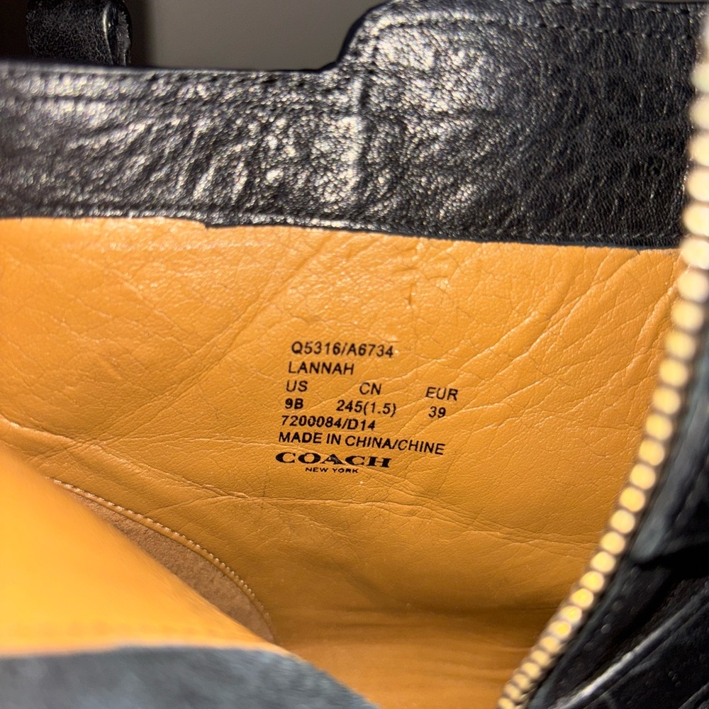 Coach Lannah/Lianne Women’s Black Leather Ankle Boots Sz9B. EXCELLENT CONDITION - Picture 11 of 12